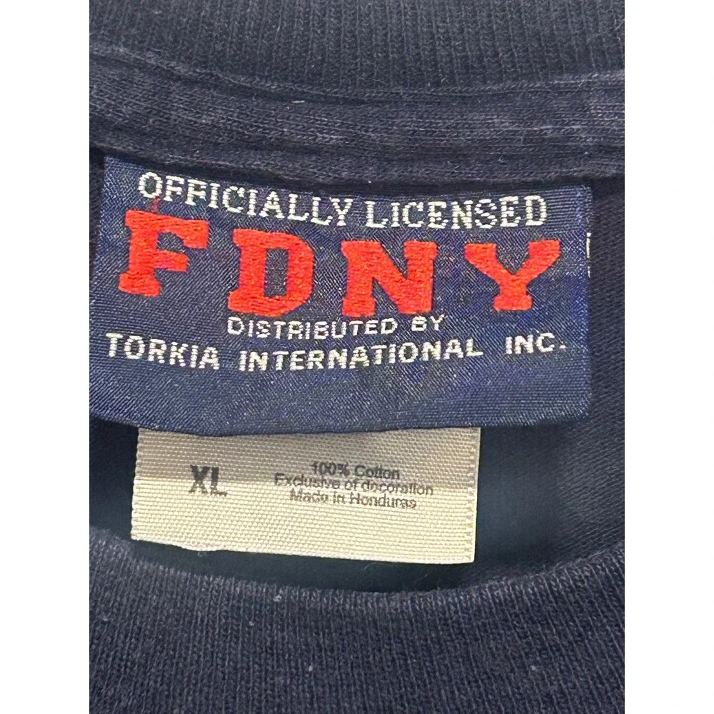 FDNY T-Shirt Mens‎ XL Navy Blue Fire Department City of New York Cotton